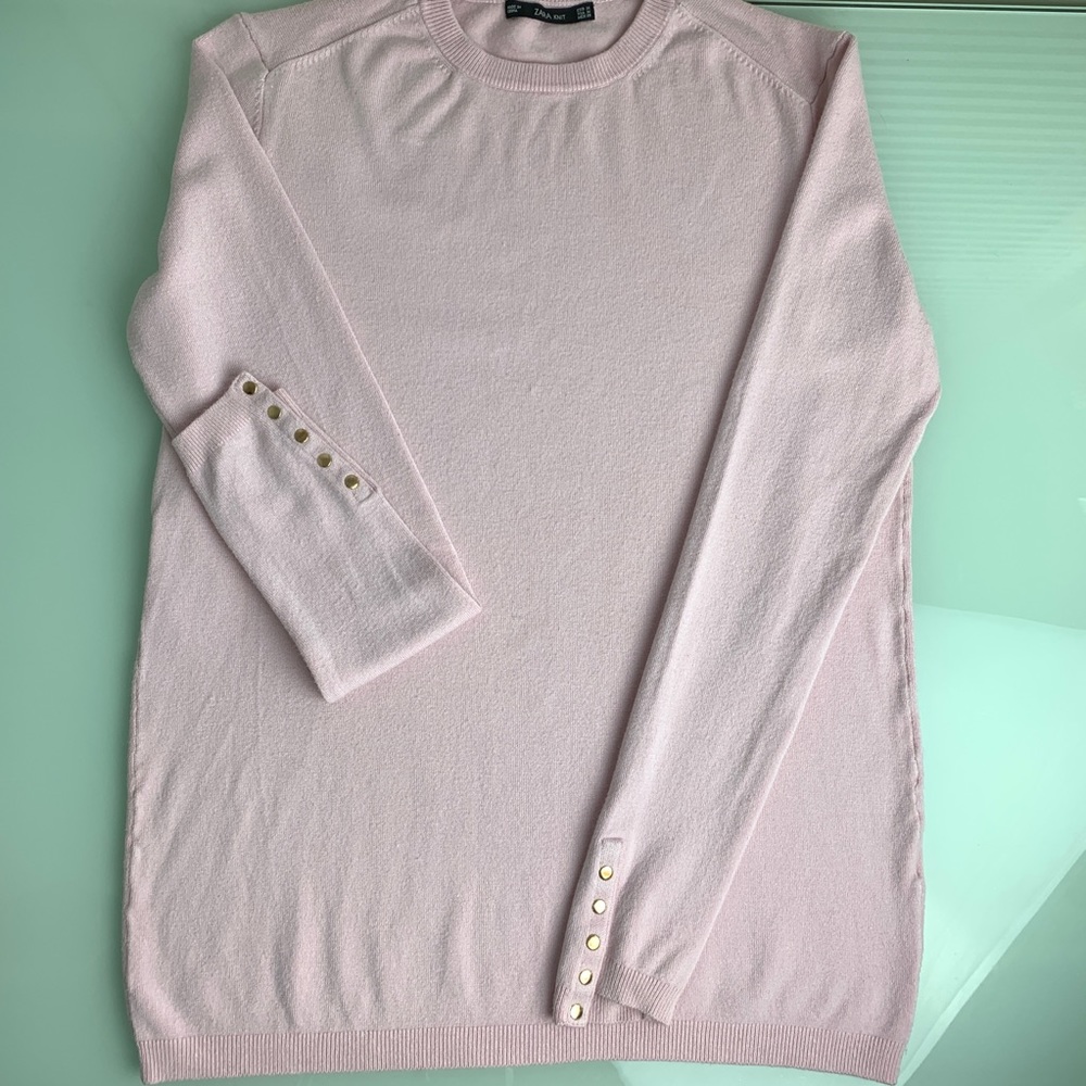 Zara Pink Sweater w/ Sleeve Details